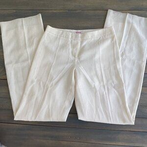 Vintage Rodier Cream Lined Dress Pants Woman's Size Large - Unhemmed (J6)
